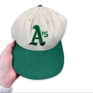 Vtg Oakland Athletics Hat Fitted Cap MLB Baseball A’s USA 7 1/8 American Needle